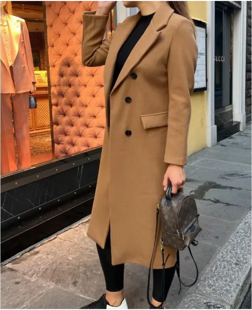 EB | Lange Elegante Taillierte Trenchcoat Für Damen | Perfekt Für Herbst Und Winter