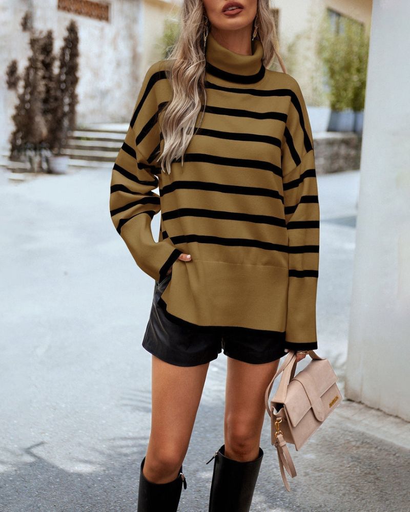 EB | Gestreifter Rollkragenpullover