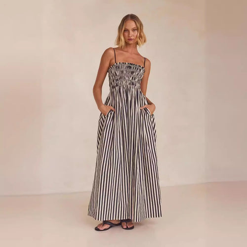 EB | Gestreiftes Hosenträgerkleid mit Taschen