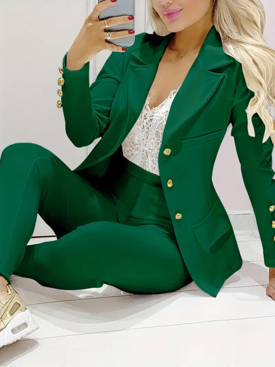 EB | Schlichter, Eleganter, Doppelreihiger Blazer Und Slim Fit Hose
