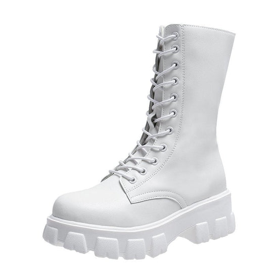 Stylische Damen Stiefel mit Schnürung EB