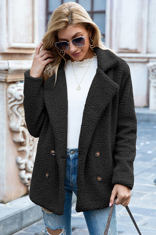 EB | Full Size Reverskragen Sherpa Mantel