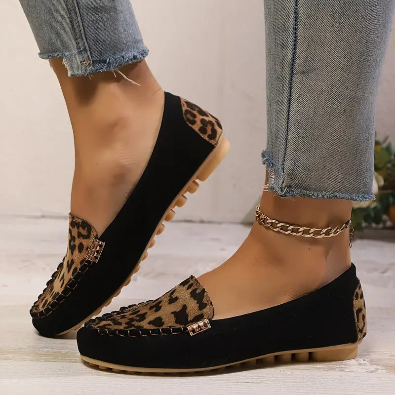 Bequeme Damen-Slipper mit wildem Leopardenprint EB EB