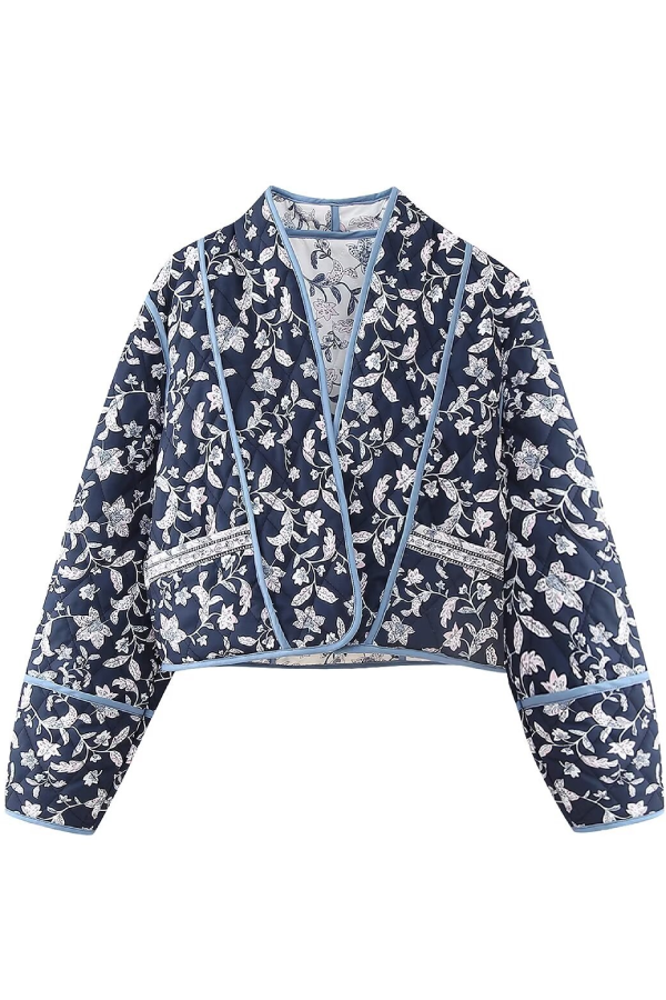 EB | Kragen Wendbare Steppjacke in verkürzter Form