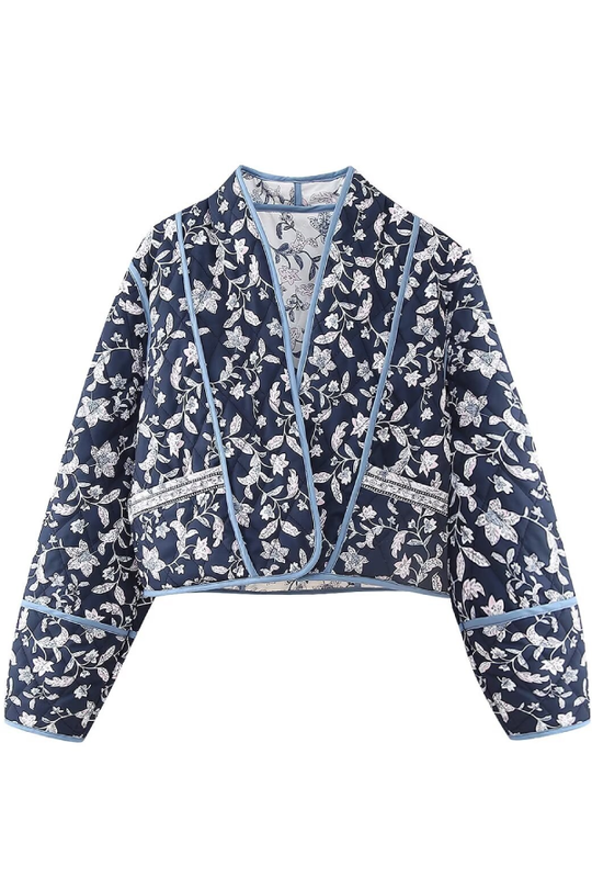 EB | Kragen Wendbare Steppjacke in verkürzter Form