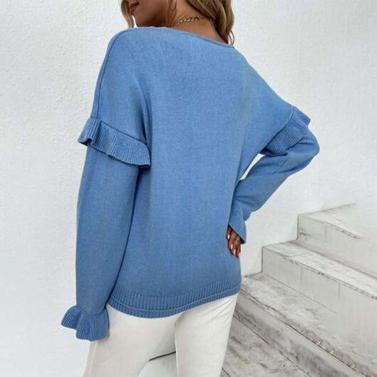 EB | Einfarbiger Strickpullover Für Kalte Tage