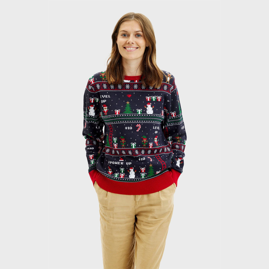 EB | Vintage Gamer Weihnachts Pullover Damen