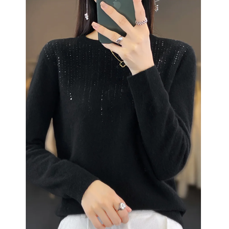 EB | Sweatshirt - Weicher Strickpullover mit funkelnden Details