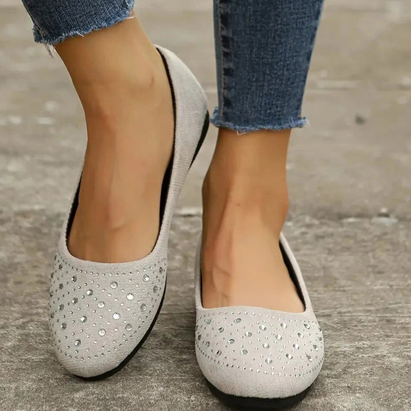 Orthopädische flache Puppenschuhe für Frauen mit Kristall EB EB