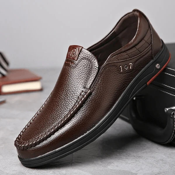 Herren Echtleder Schlupfschuhe EB