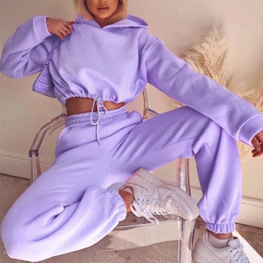 EB | Jogginganzug Zweiteiler mit Cropped Hoodie