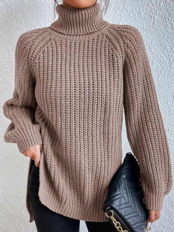 EB-rollkragenpullover Mit Raglanärmel Und Geteiltem Saum
