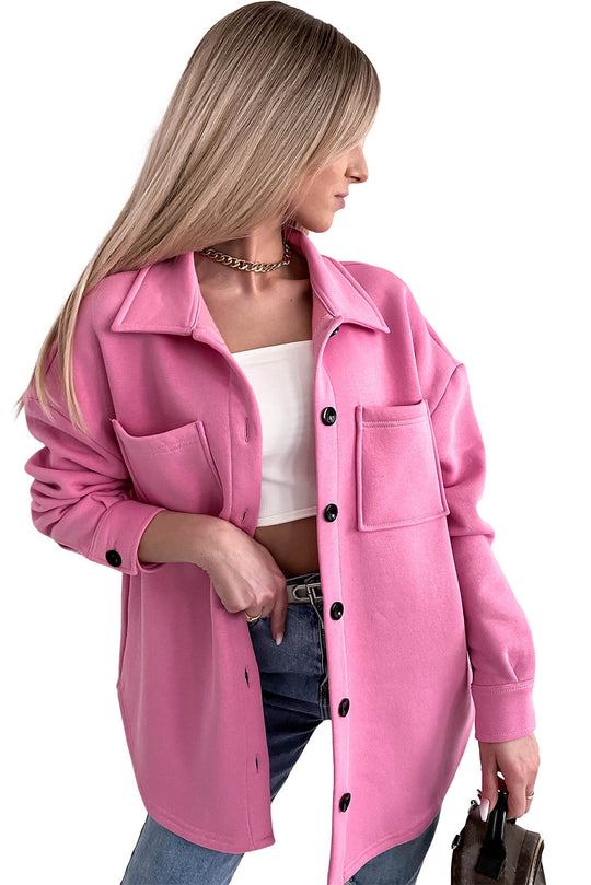 EB | Oversized Hemdbluse mit Großen Taschen Polyester Minimalistisch und Stilvoll