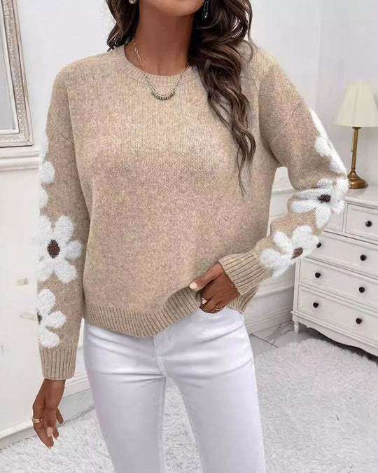 EB | Strickpullover mit Floralem Muster