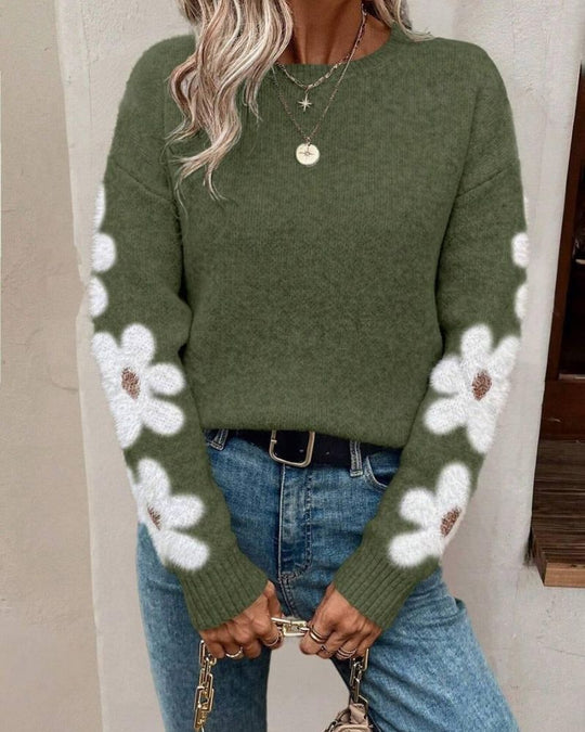 EB | Strickpullover mit Floralem Muster