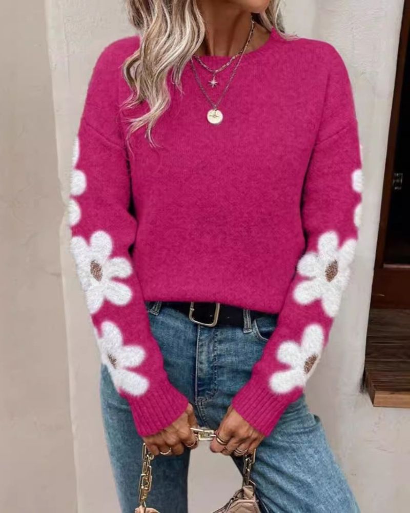 EB | Strickpullover mit Floralem Muster
