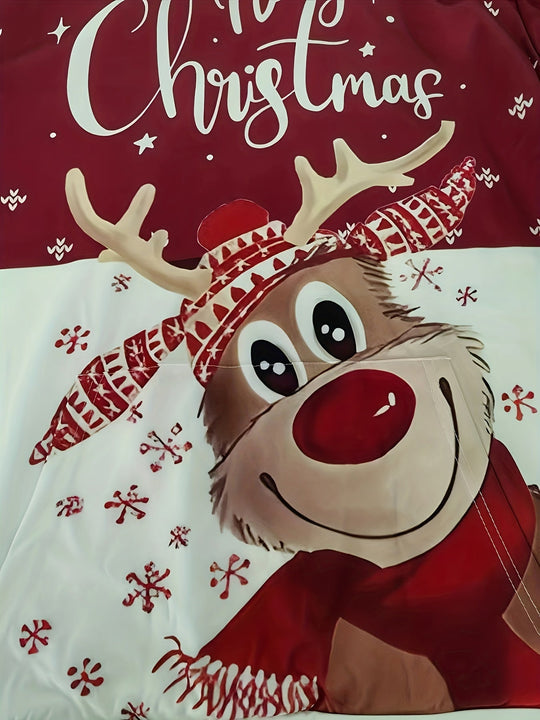 EB | Hoodie mit Weihnachtsdruck Polyester Frohe Weihnachten Rentier Design