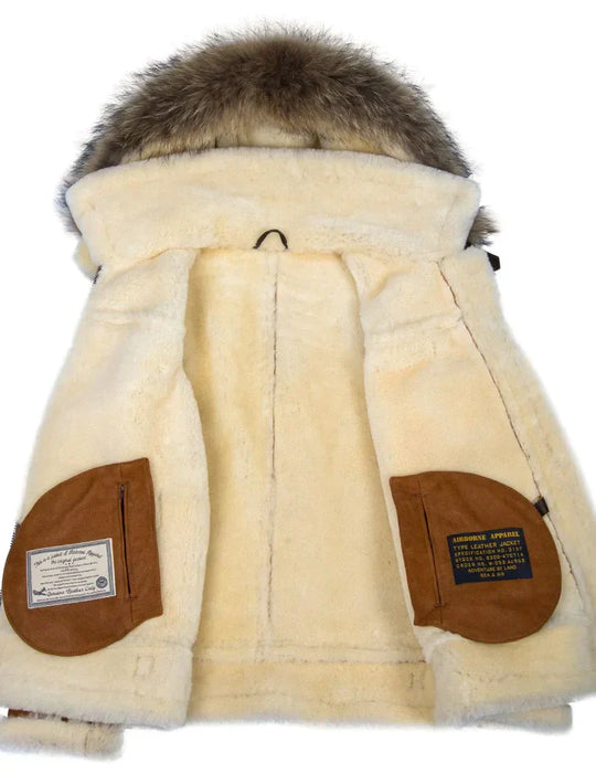 EB | Schafsfelljacke mit Fellkapuze