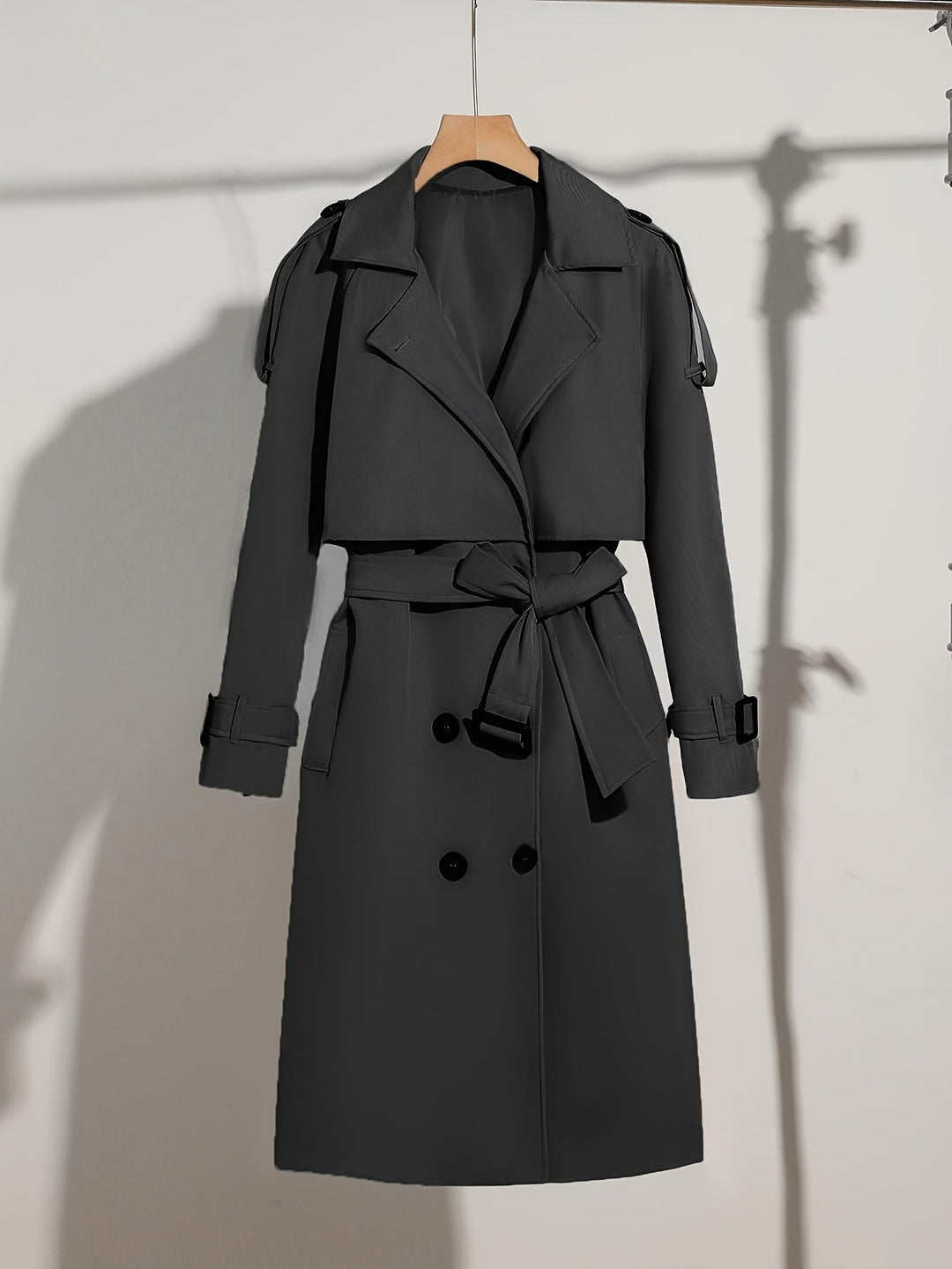 EB | Mantel mit Gürtel-Design Casual Plus Size für Frauen Perfekt für lässige Tage