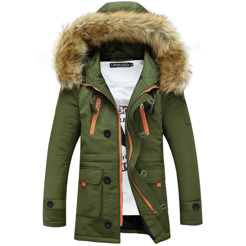 Herren Winterparka mit abnehmbarer Kapuze und praktischem Taschen-Design EB