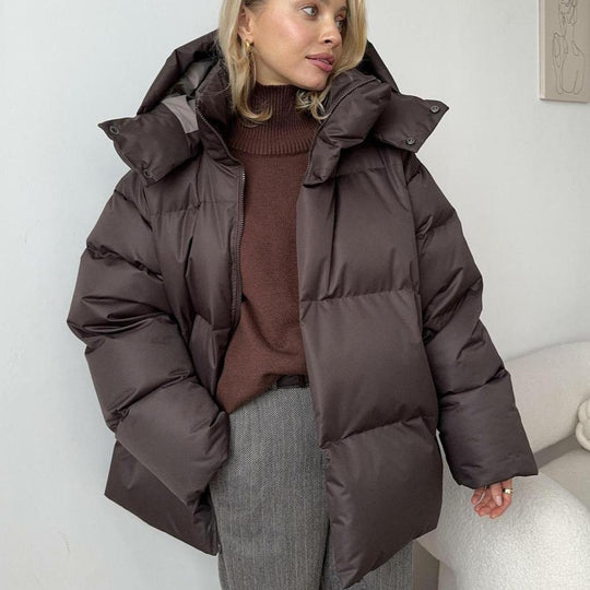 EB | Pufferjacke Braun Warme Winterjacke Angenehm