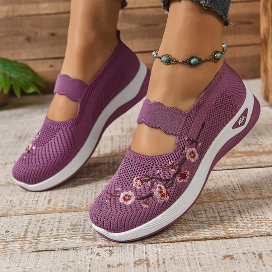 Blumenbestickte Mesh Slip-On Schuhe EB EB