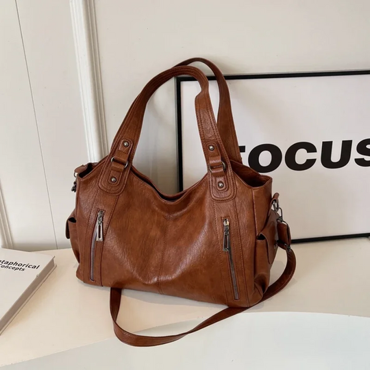 EB | Stilvolle Lederhandtasche Mit Reißverschluss