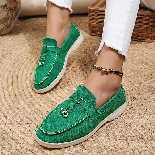 Damen-Loafers aus Wildleder mit geknoteter Quaste EB EB