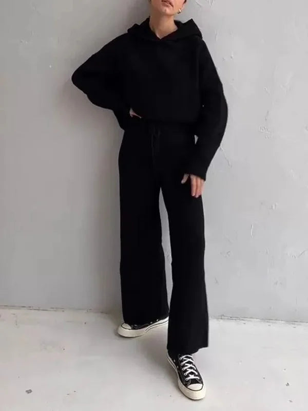 EB | Luxus Frau Hoodie Gestreiftes Set