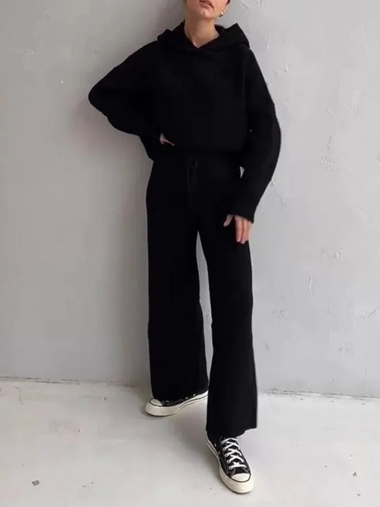 EB | Luxus Frau Hoodie Gestreiftes Set