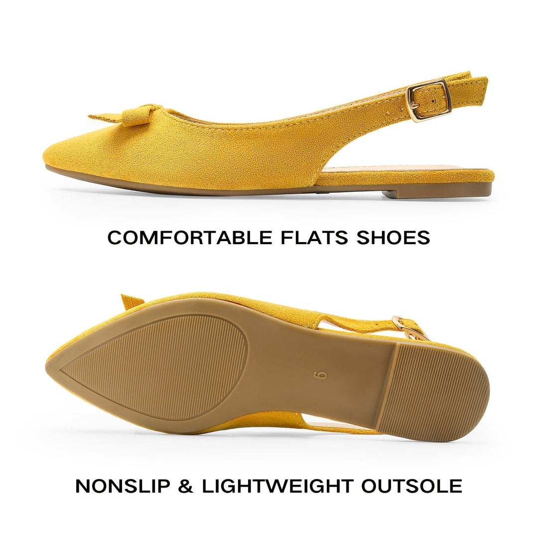 EB | Flache Slingback Sandalen mit Schleife