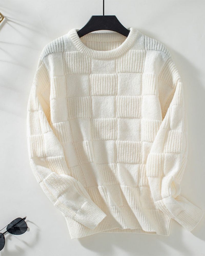 EB | Grober Strickpullover mit Karomuster