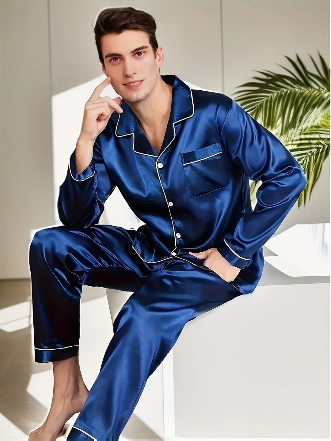 EB - Herren-Pyjama-Set aus Satin