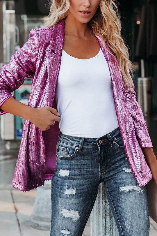 EB | Blazer mit Revers und Pailletten