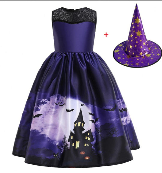 Heidi-Mode | Halloween Prinzessinkleid mit Halloween Druck