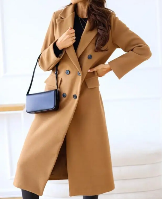 EB | Lange Elegante Taillierte Trenchcoat Für Damen | Perfekt Für Herbst Und Winter