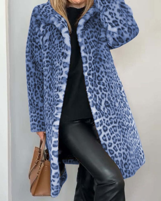 EB | Leoparden Lange Weiche Jacke