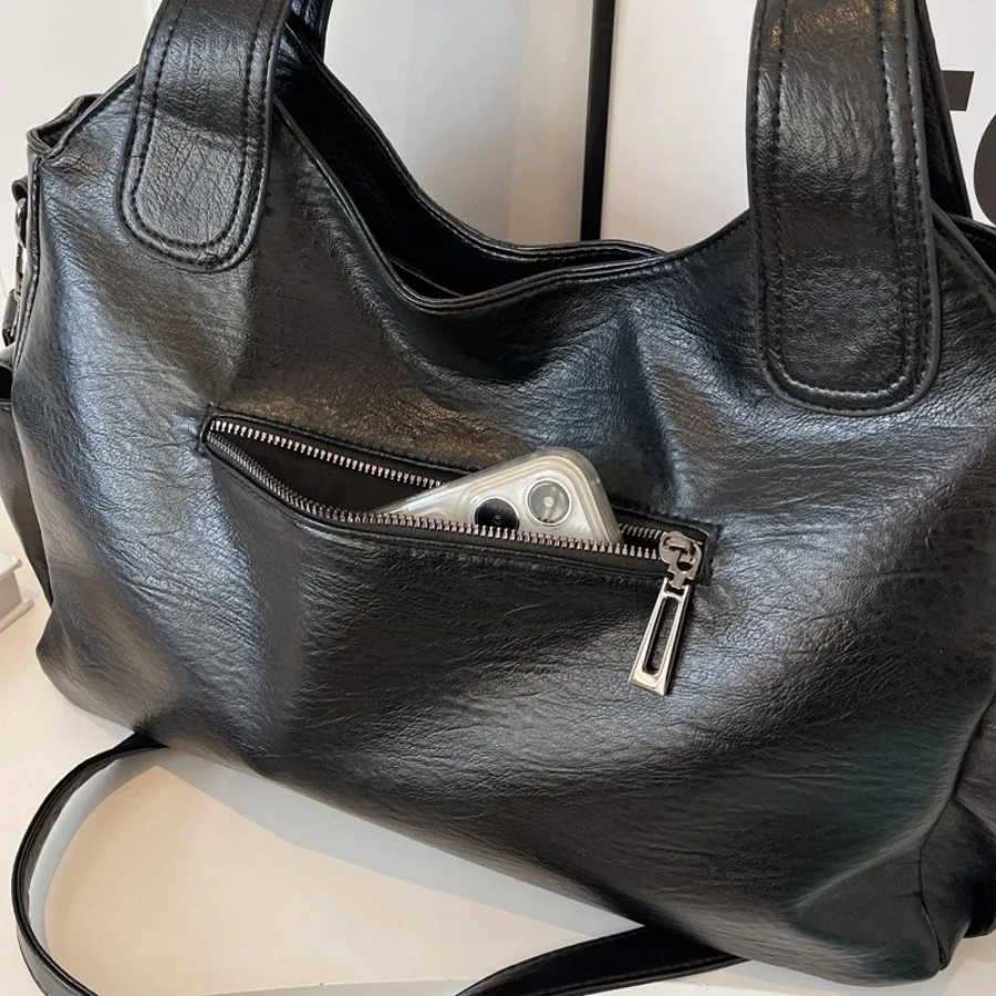 EB | Stilvolle Lederhandtasche Mit Reißverschluss