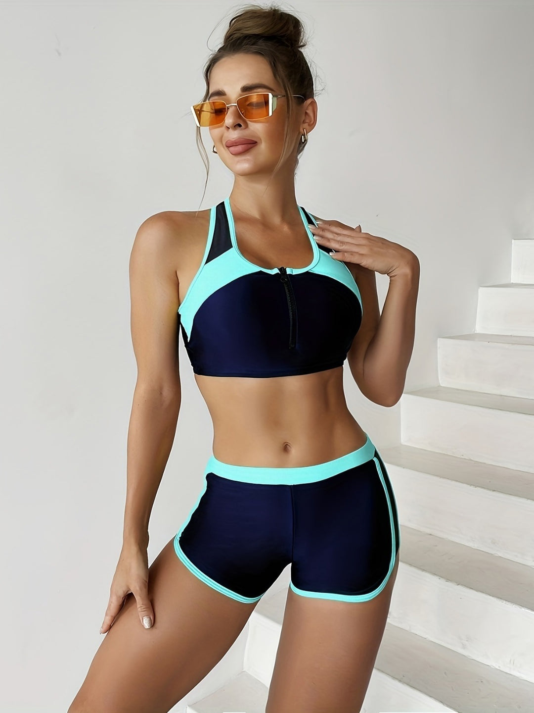 EB | Split einfarbig Spleißen Bikini