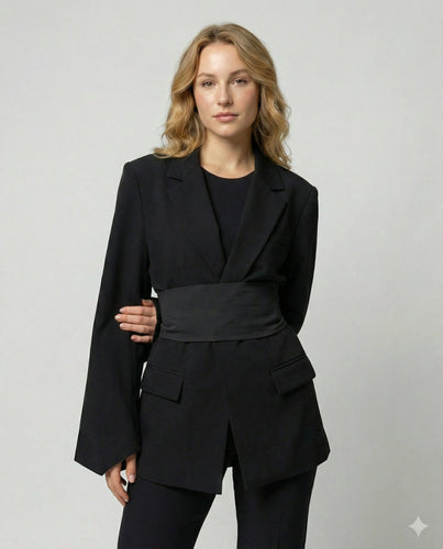 Taillierter Gürtel Blazer Damen | EB