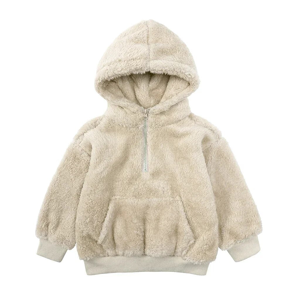 EB Comfort Modische Bären-Kinderjacke aus dickem Samt