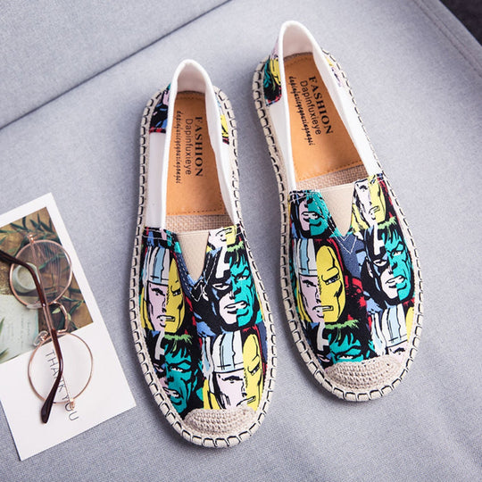 EB | Atmungsaktive Canvas Espadrilles mit Grafischem Druck