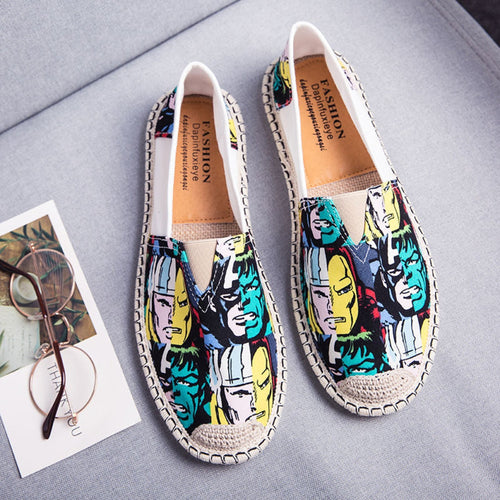 EB | Atmungsaktive Canvas Espadrilles mit Grafischem Druck