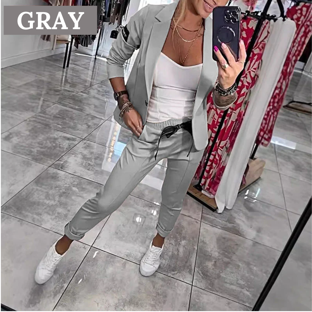EB | 2-Teiliges Set Bestehend aus Einem Lässigen Blazer und Einer Hose