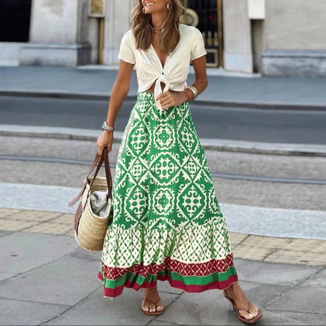 EB | Trendiger Geometrischer High-Waist-Rock für Lässiges Tragen