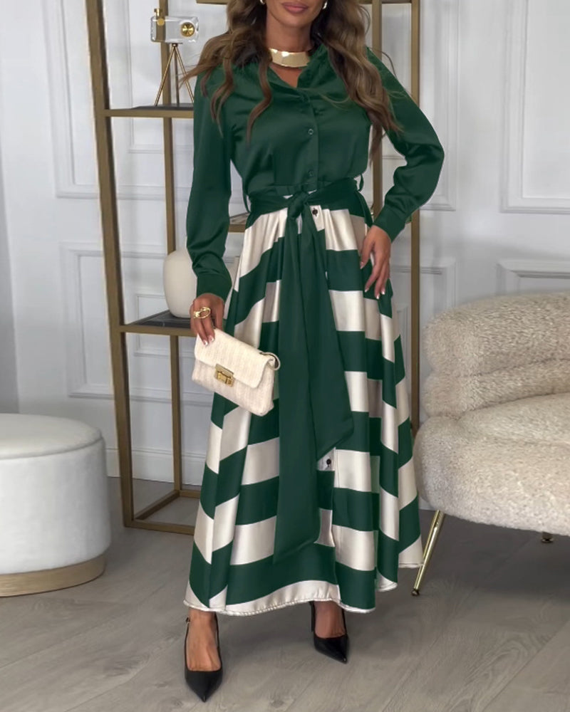 EB | Kleid mit Streifenmuster und Reversriemen