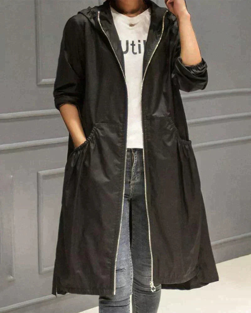 EB | Damen lange Regenjacke