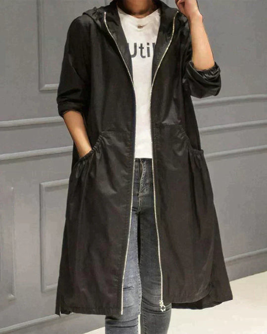 EB | Damen lange Regenjacke