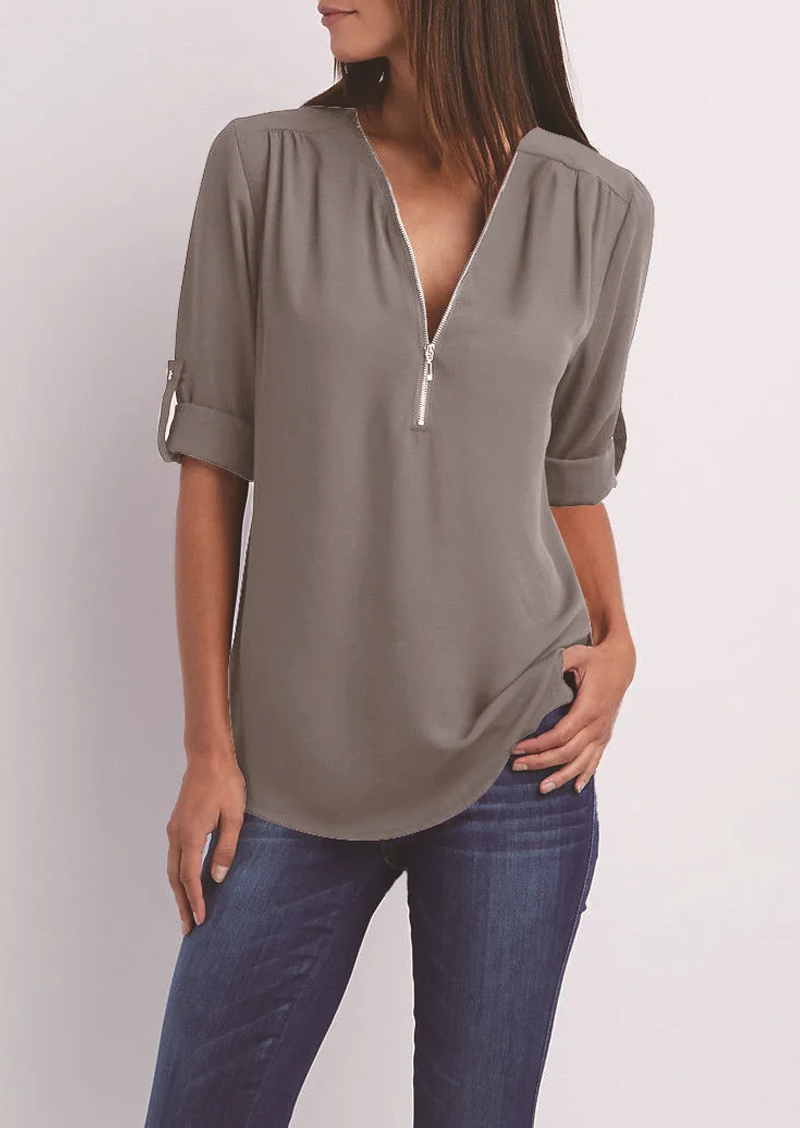 EB | Chiffonbluse mit Reißverschluss