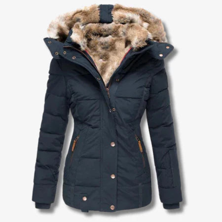 EB | Winterjacke mit Kapuze und Reißverschluss für Frauen ideal für kalte Tage